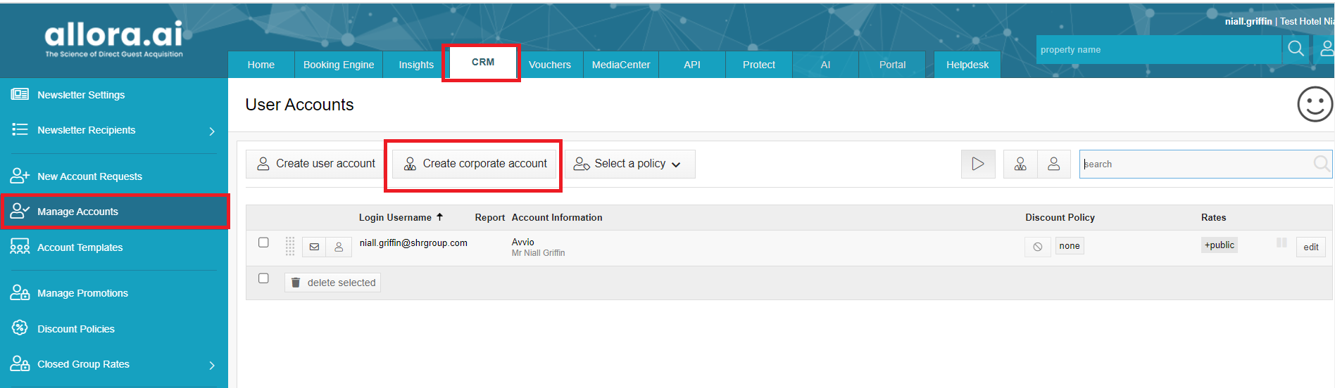 SHR BE-How to setup a Corporate Account in SHR BE