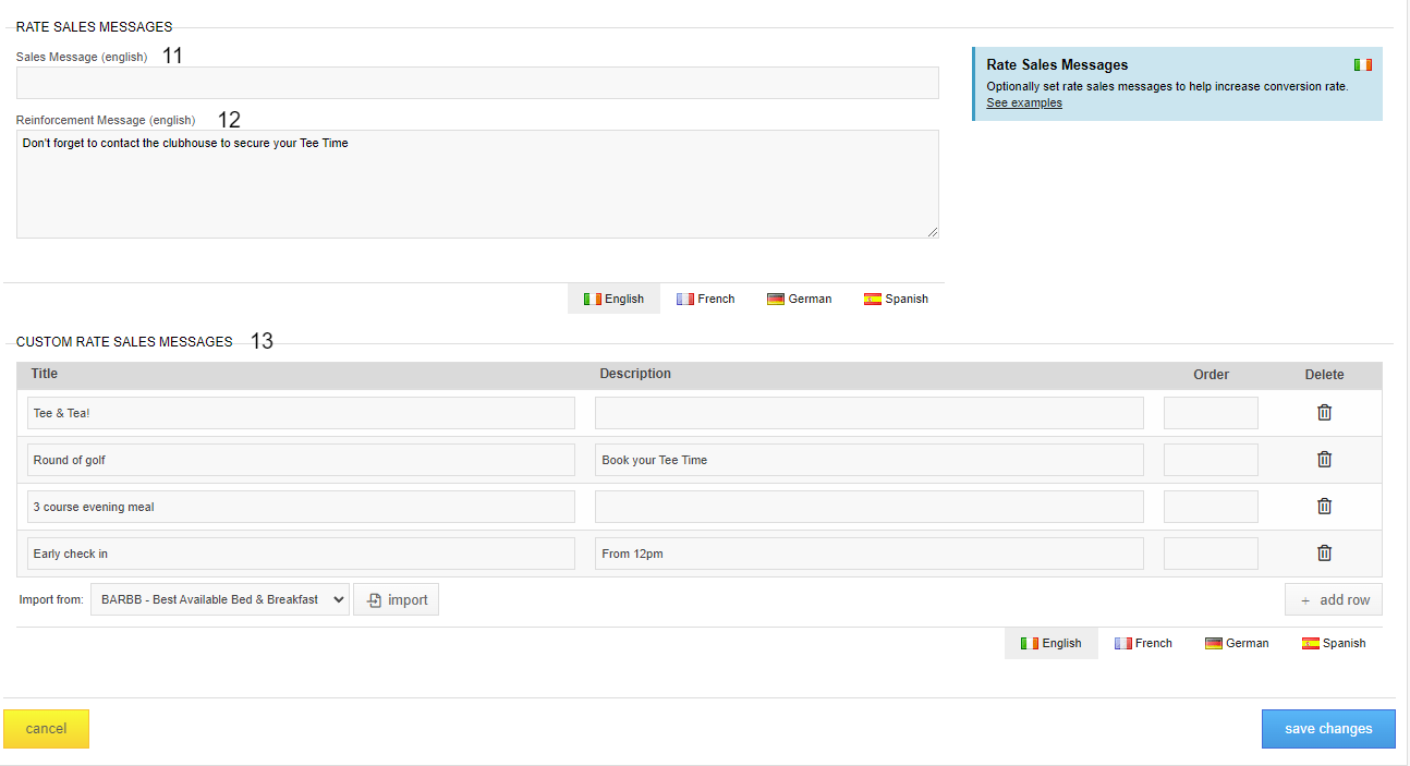 SHR BE-Rate Editor Overview - General Tab in SHR BE