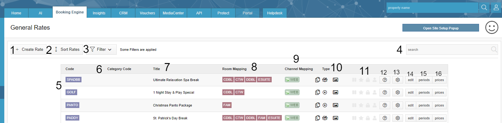 SHR BE-Browse Rates Screen Overview in SHR BE
