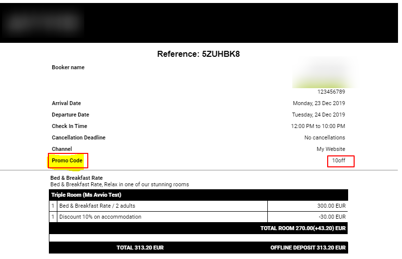 SHR BE-Promo Codes on Confirmation Emails in SHR BE