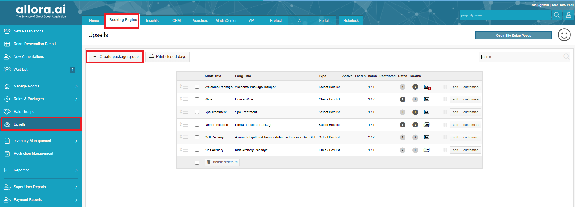 SHR BE-Creating Dynamic Package/Upsell items in SHR BE