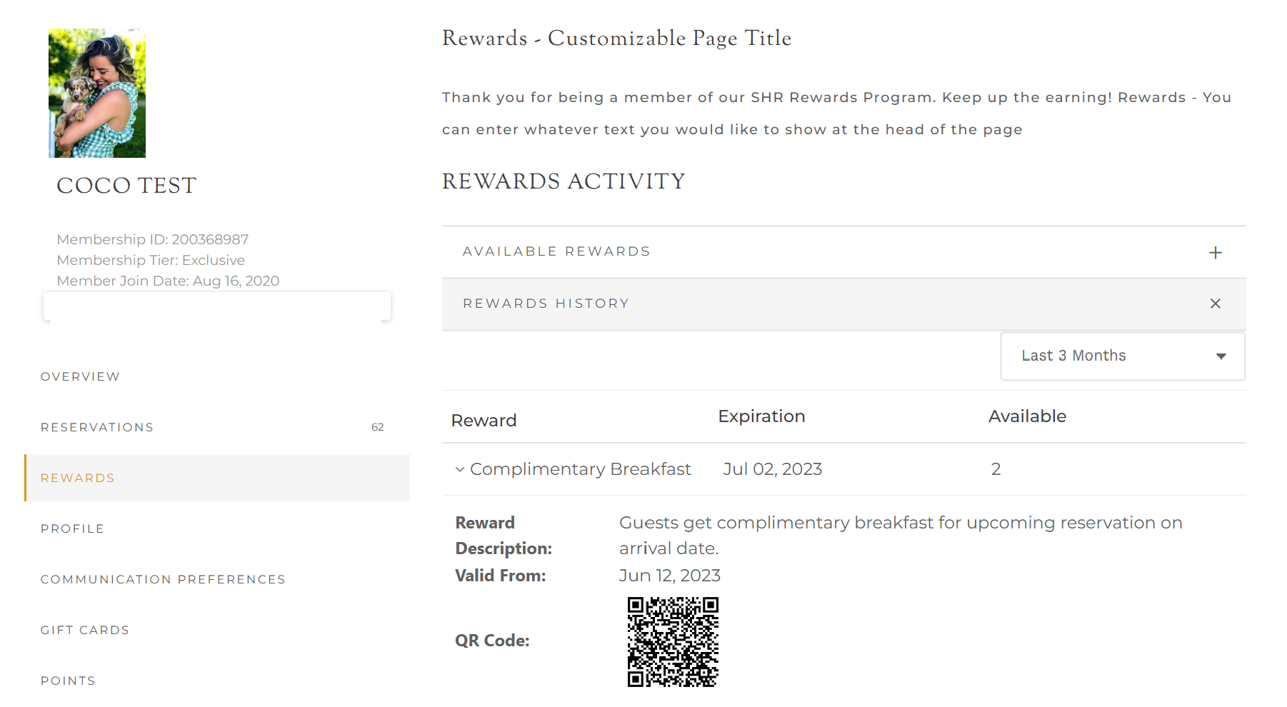 CRM-Reward Redemptions with QR Codes