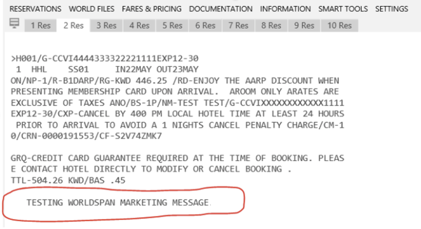 CRS-GDS - Custom Marketing Messages