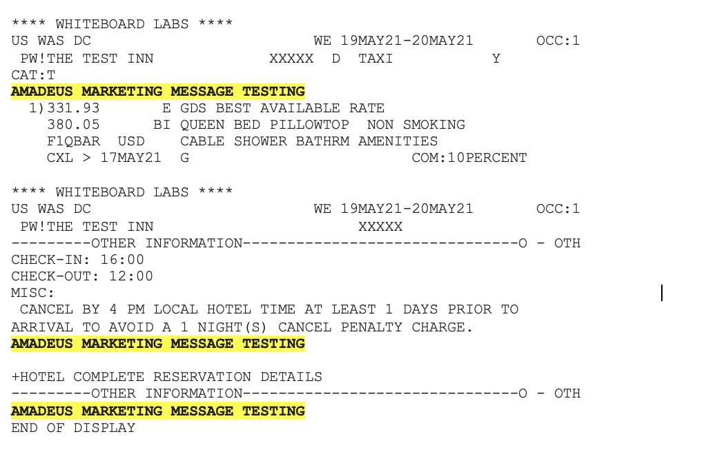 CRS-GDS - Custom Marketing Messages