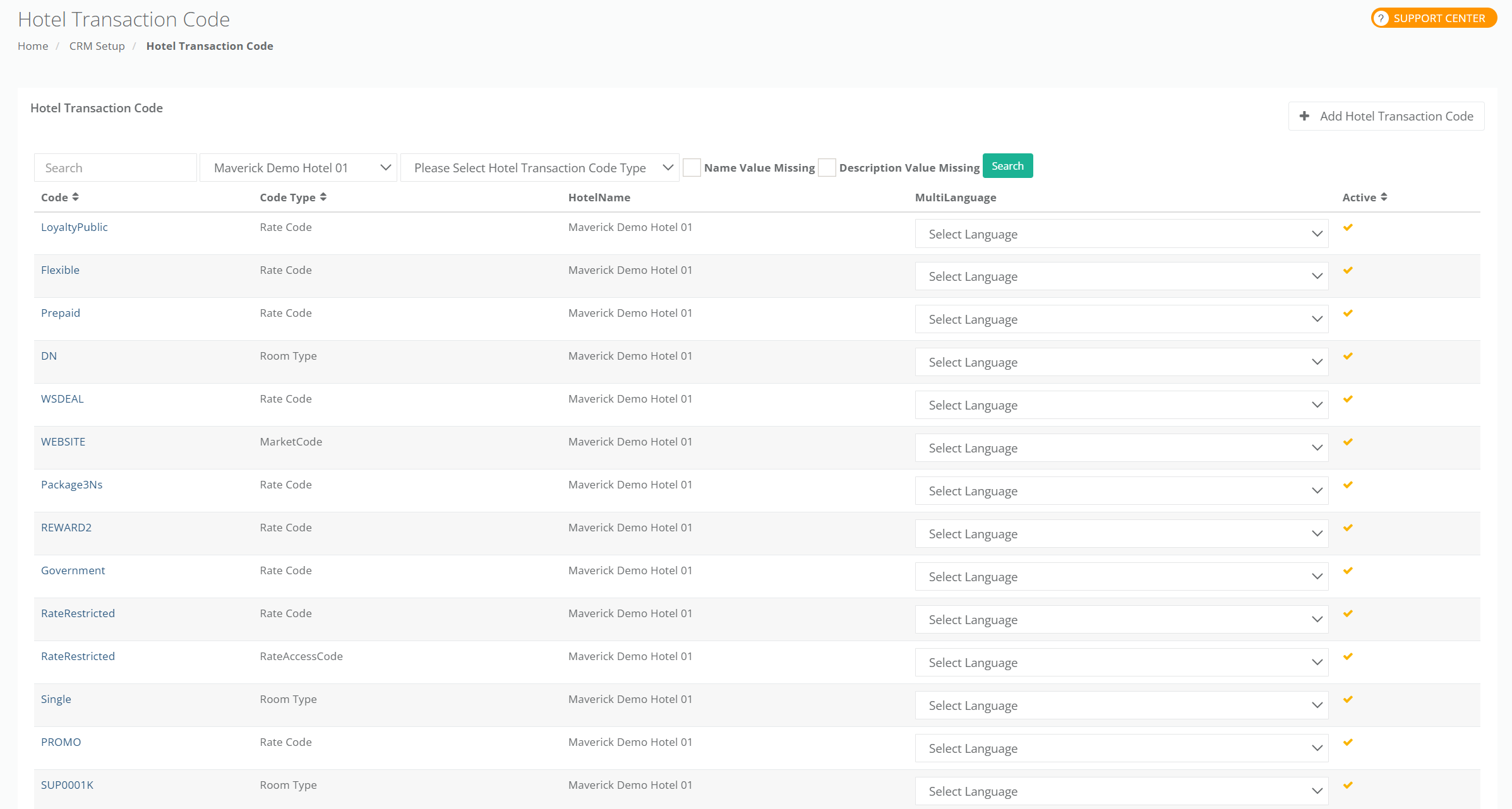 CRM-Setup Menu Configuration