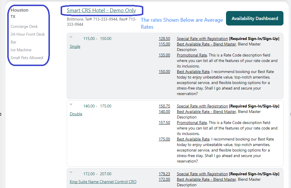 CRS-CRO Voice - Search & Availability Display Screens