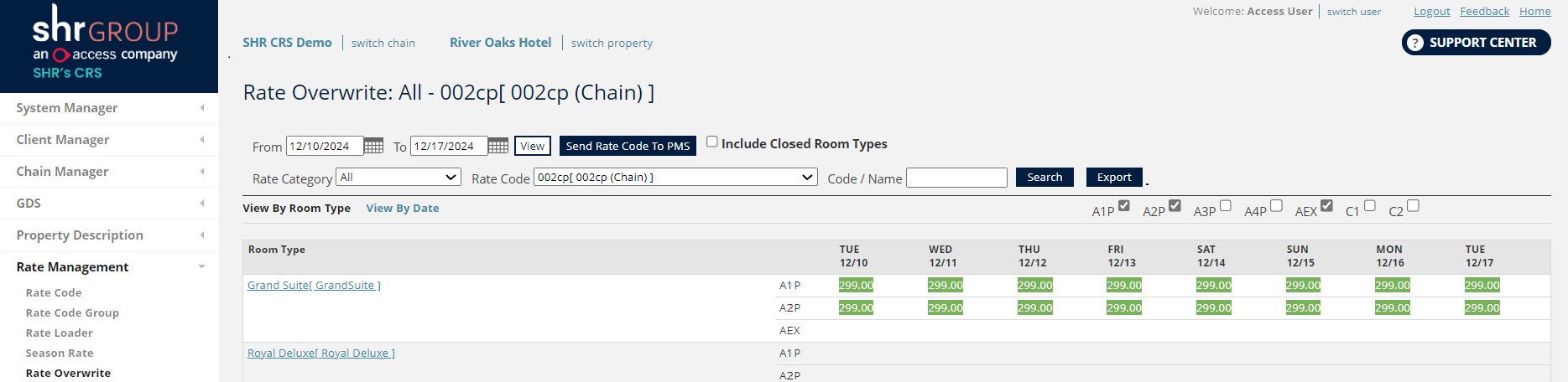 CRS-Chain Manager > PMS Interface Send Rate Feature