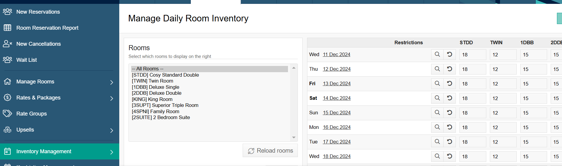 SHR BE-New Room Rate not Appearing