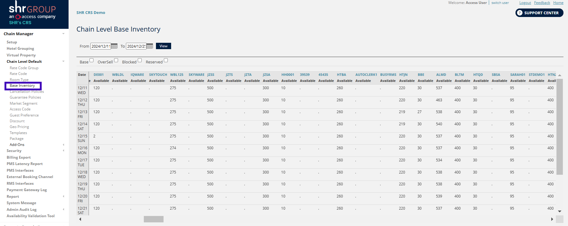 CRS-Chain Manager - Base Inventory