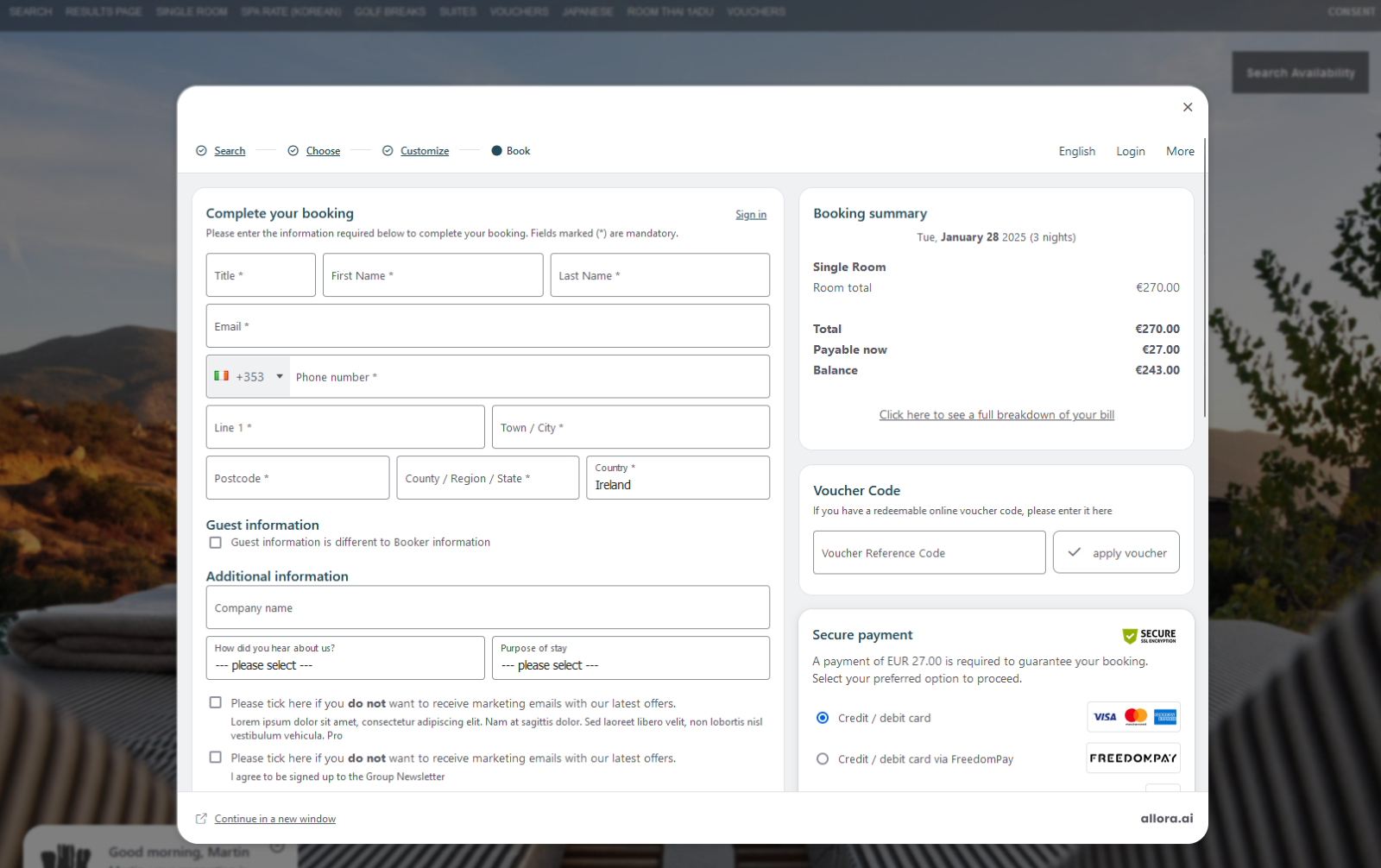 SHR BE-Booking Engine Enhancements - December 2024