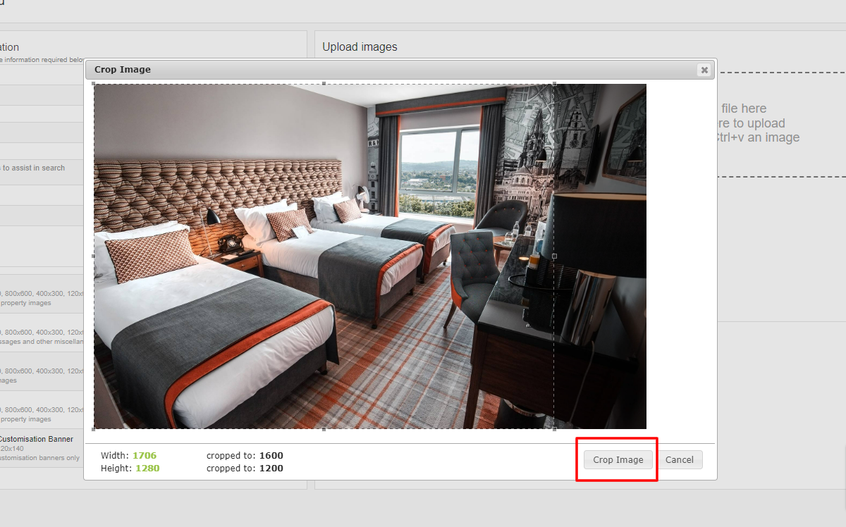 SHR -Independent Booking Engine-Adding a Room Image