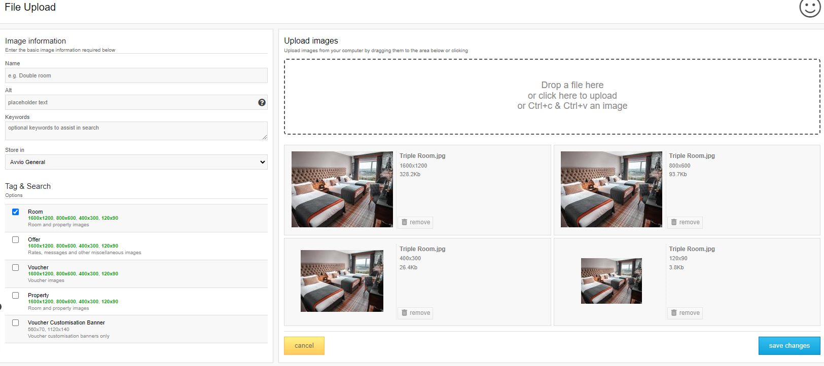 SHR -Independent Booking Engine-Adding a Room Image