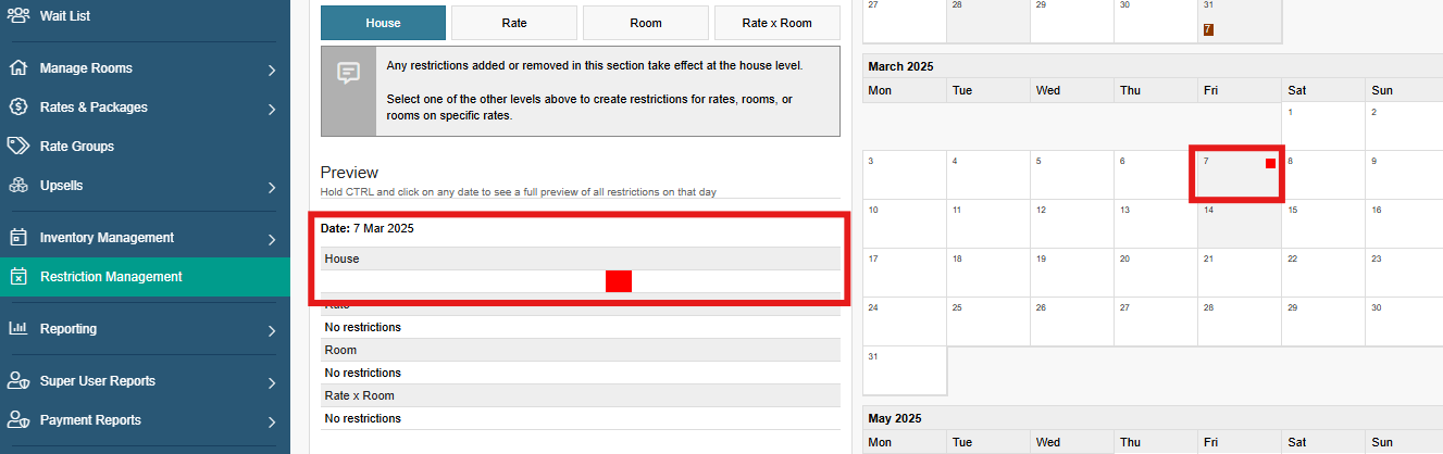 SHR BE-Different Levels of Restrictions