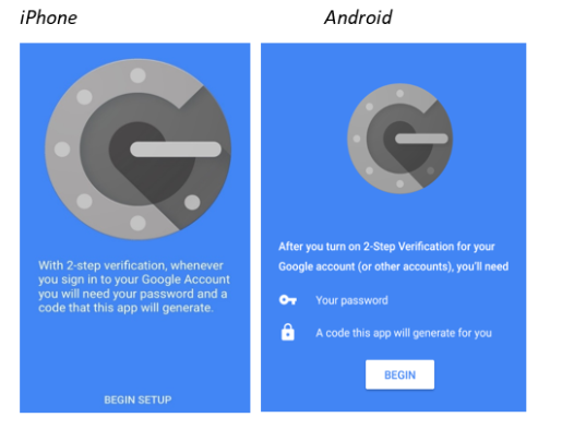 SHR BE-Downloading the Authenticator App to a Smart Phone for SHR BE