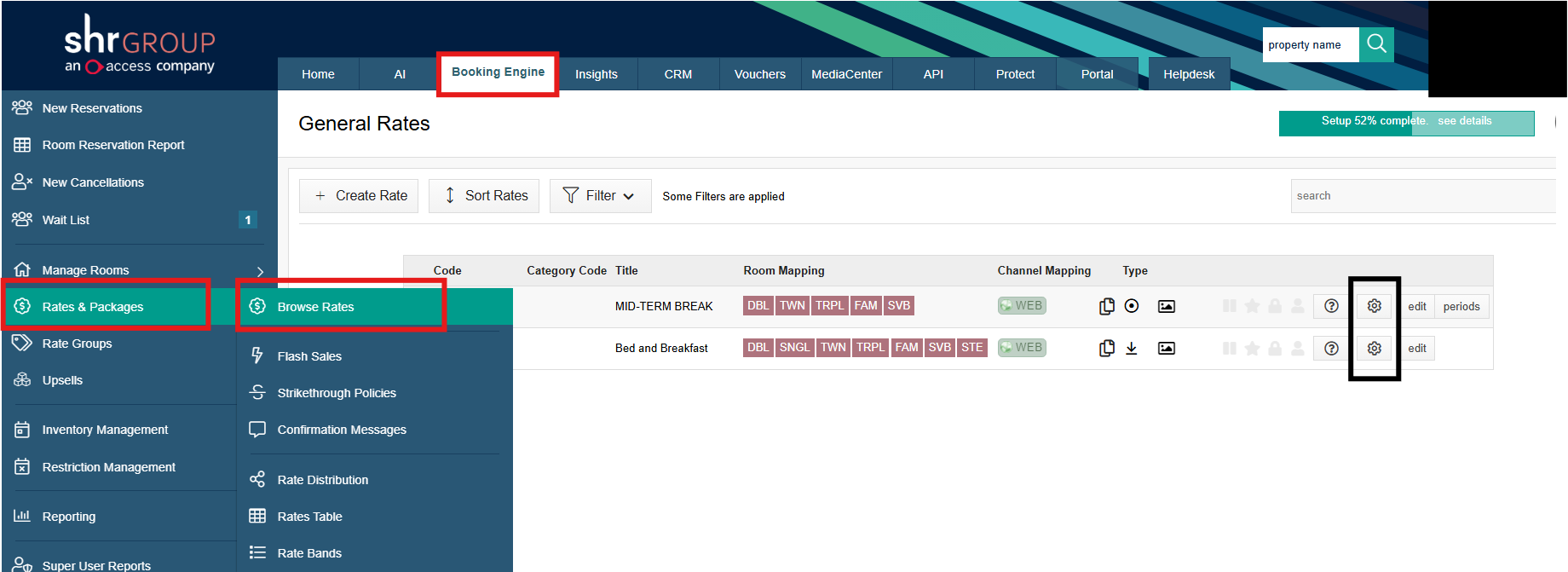 SHR BE-Making Existing Rates Available to PMS/Channel Manager's in SHR BE