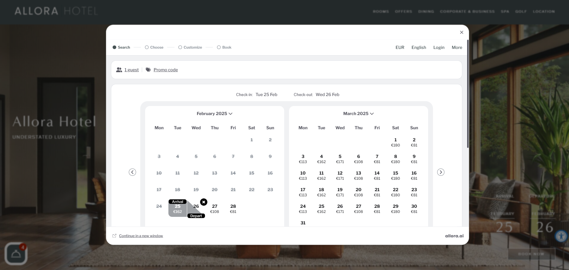 SHR BE-Embedded Booking Engine