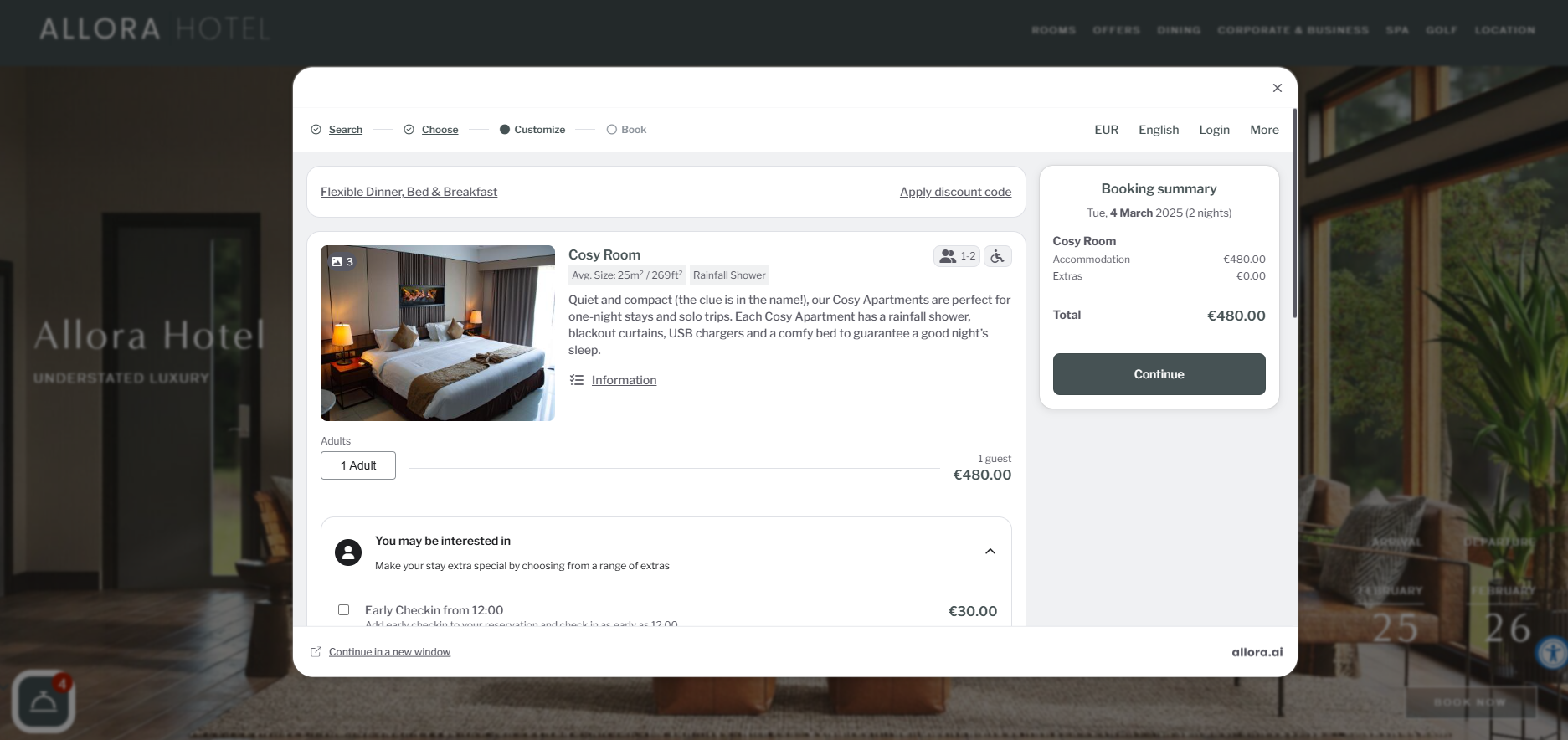 SHR BE-Embedded Booking Engine