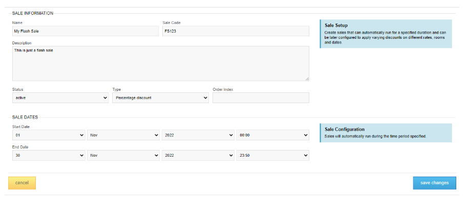 SHR BE-How to set up a Booking Engine Flash Sale in SHR BE