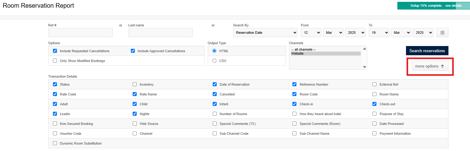 SHR BE-Running a Reservation Report in SHR Booking Engine
