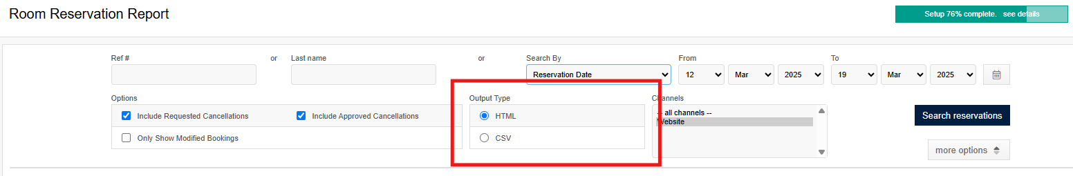 SHR BE-Running a Reservation Report in SHR Booking Engine