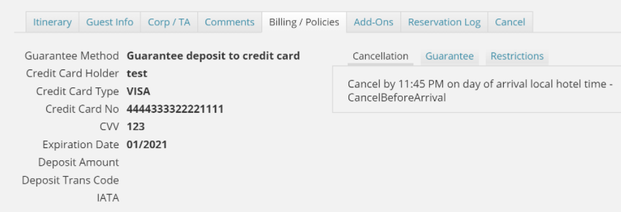 CRS-How to View Credit Card Information on Reservations