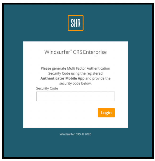 CRS-Security - enabling the Multi Factor App option