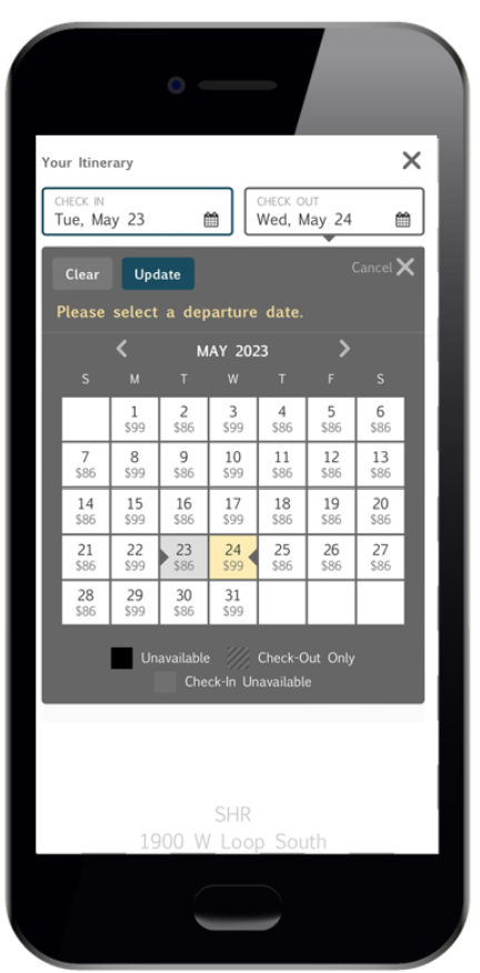 CRS-BE - Calendar Rate Display Options