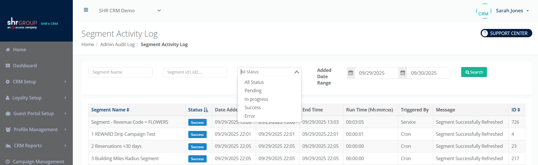 CRM-Administrative Logs to View Automated & User Activity